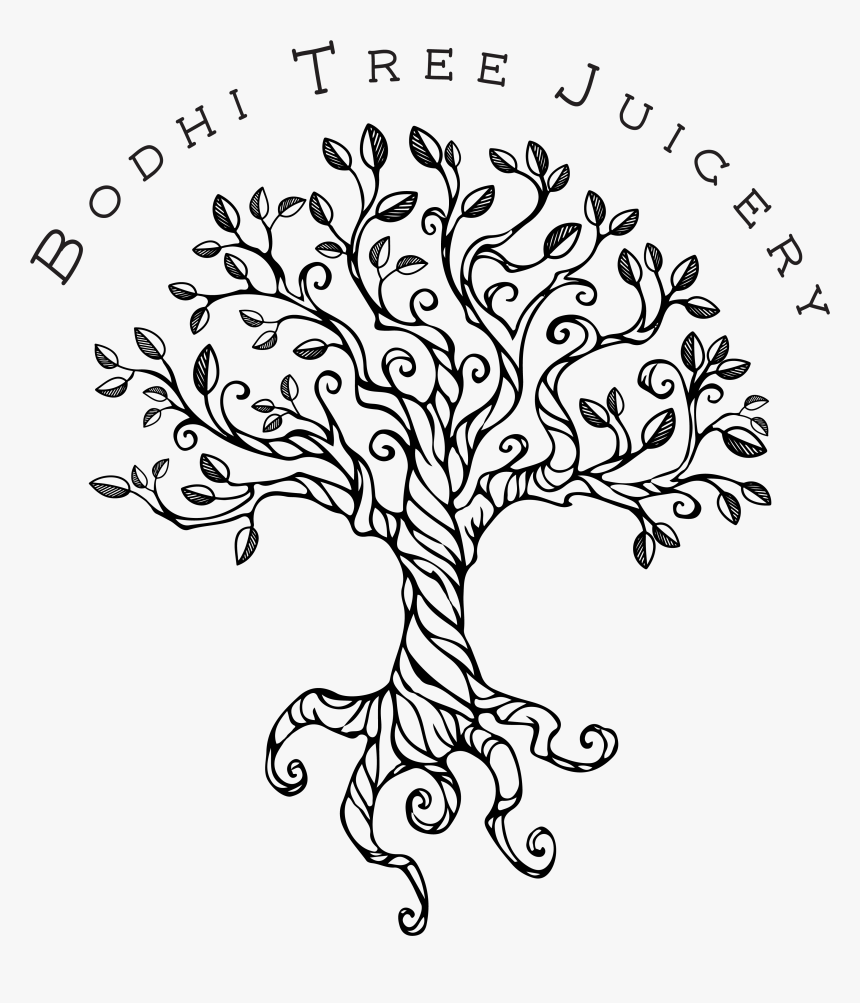 Tree With Juicery Text Drawing Art Bodhi Tree Hd Png Download Transparent Png Image Pngitem