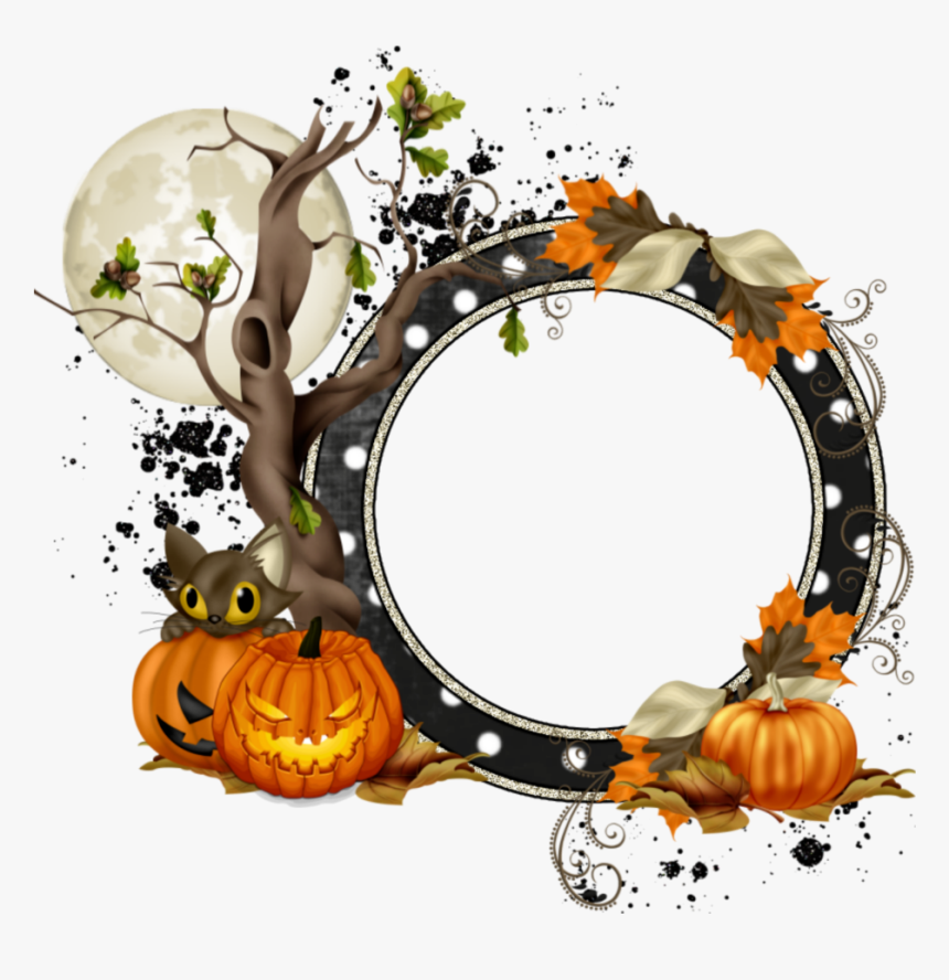 New Clusters Halloween Villagescrapbook Paperpattern - Halloween Frame Png, Transparent Png