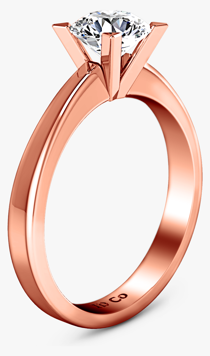 Solitaire Engagement Ring Icon 14k Rose Gold - Engagement Ring, HD Png Download