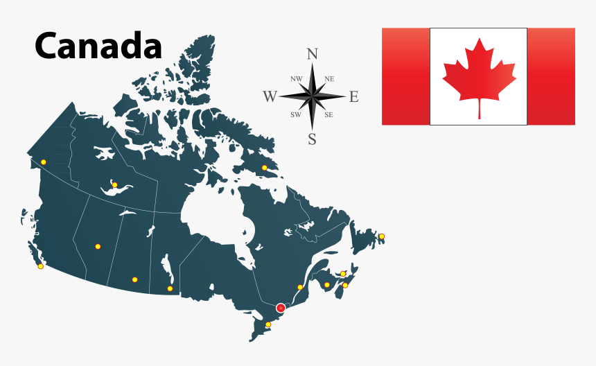 Map And Flag Of Canada Png Image, Transparent Png
