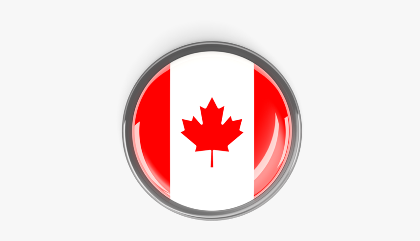 Metal Framed Round Button - Canada Flag Button Png, Transparent Png