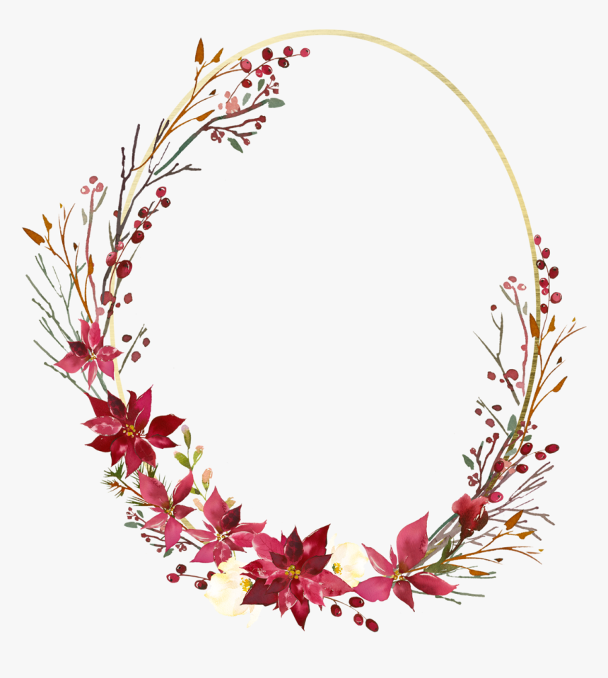 Фотки Wreath Watercolor, Watercolor Texture, Watercolor - Maroon Floral Wreath Png, Transparent Png