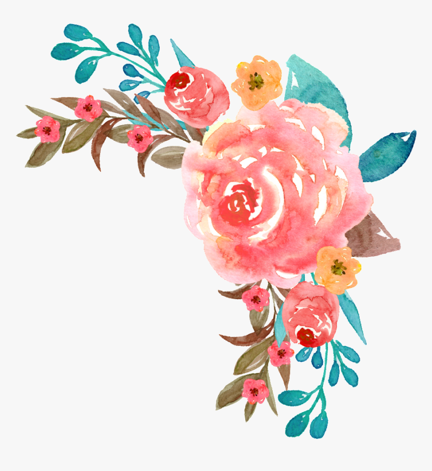 Colorful Watercolor Flowers Free Texture Png - Colorful Flowers Png, Transparent Png