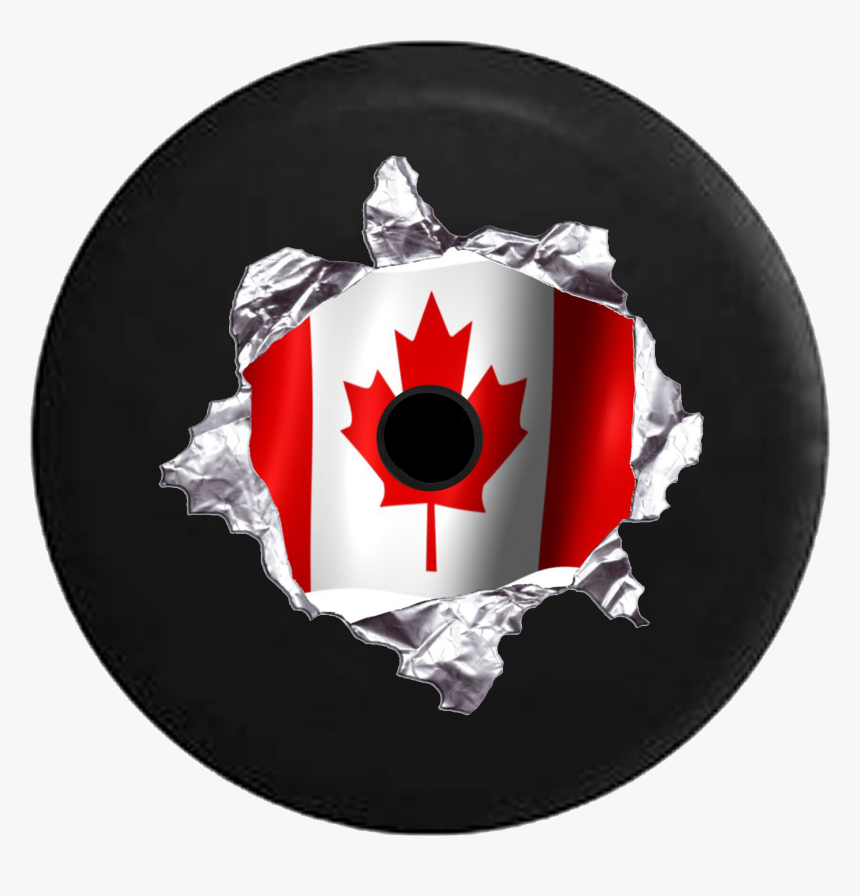 Jeep Wrangler Jl Backup Camera Canadian Flag Ripping - Canada Flag, HD Png Download