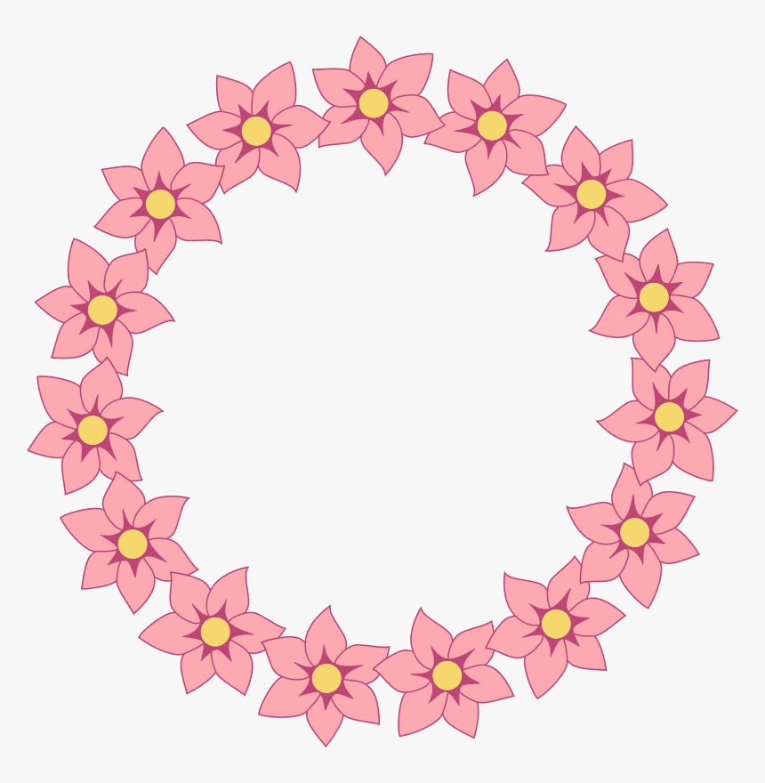 Floral Frame 37 - Круглая Рамка Из Сердечек, HD Png Download