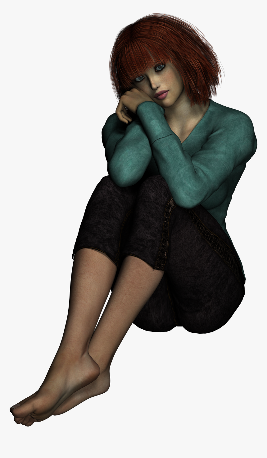 Transparent Girl Sitting Png - Girl, Png Download