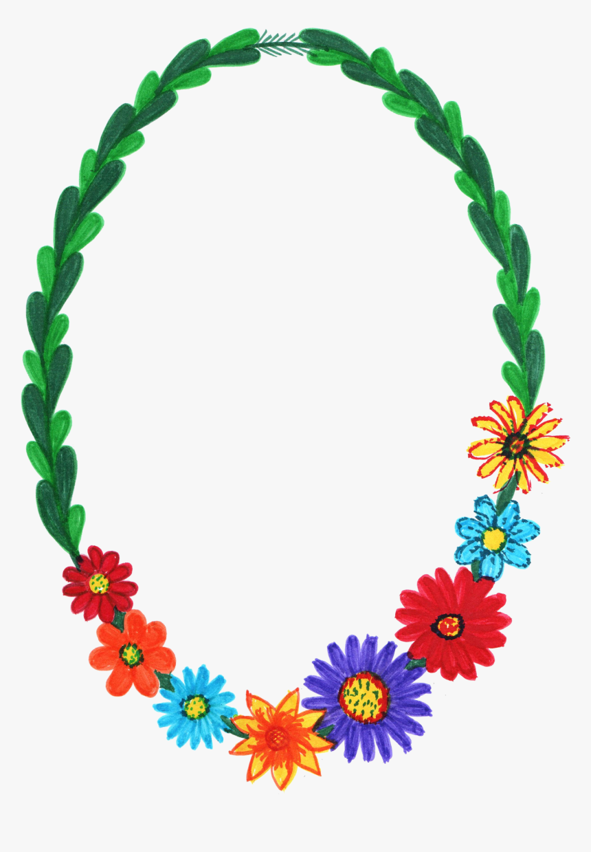 Flower Oval Frame Png, Transparent Png
