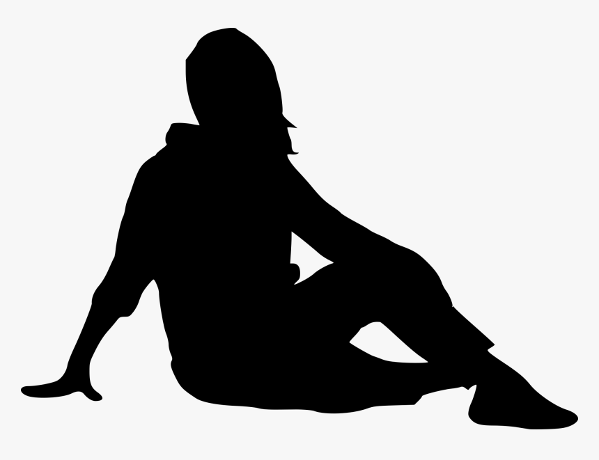 Woman Sitting Silhouette Png, Transparent Png