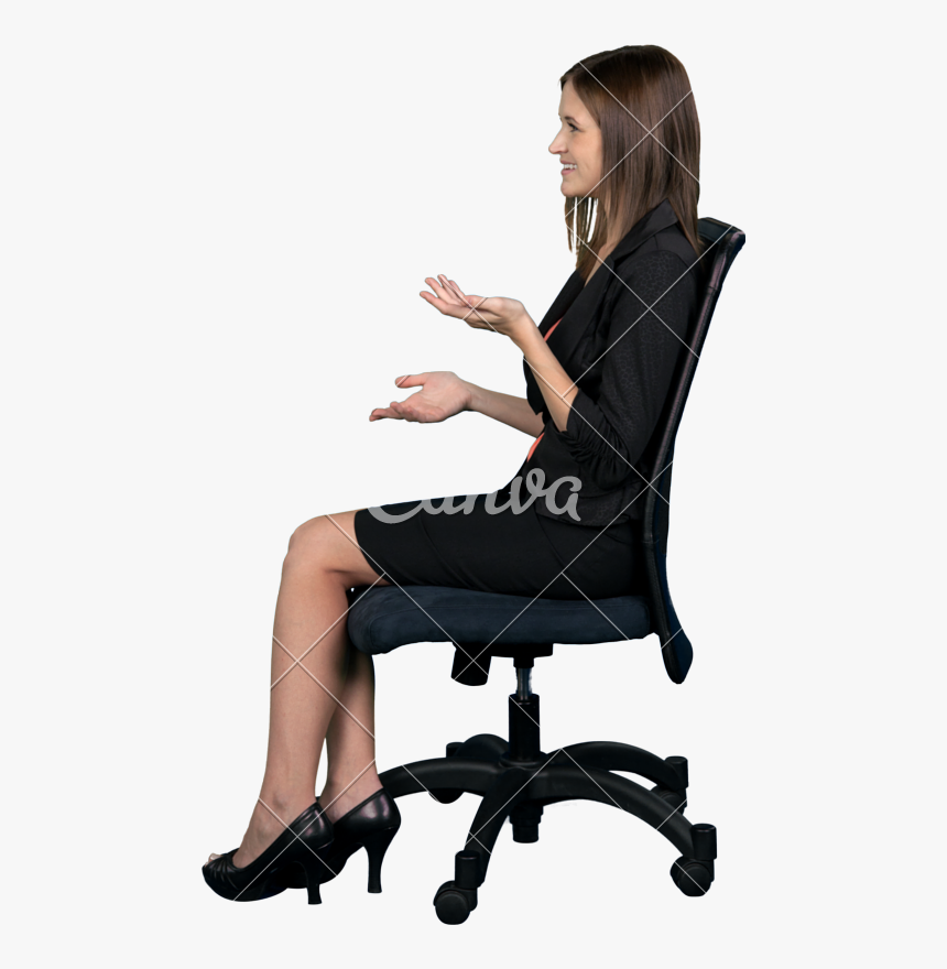 Of Woman Photos By Canva - Woman Sitting Side View, HD Png Download