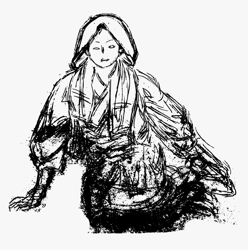 Sketch Of Woman Sitting Clip Arts - Sketch Women Icon Transparent, HD Png Download