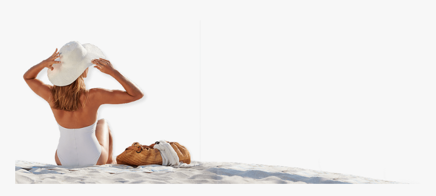 Transparent Sitting On The Beach Clipart - Girl Beach Transparent Png, Png Download