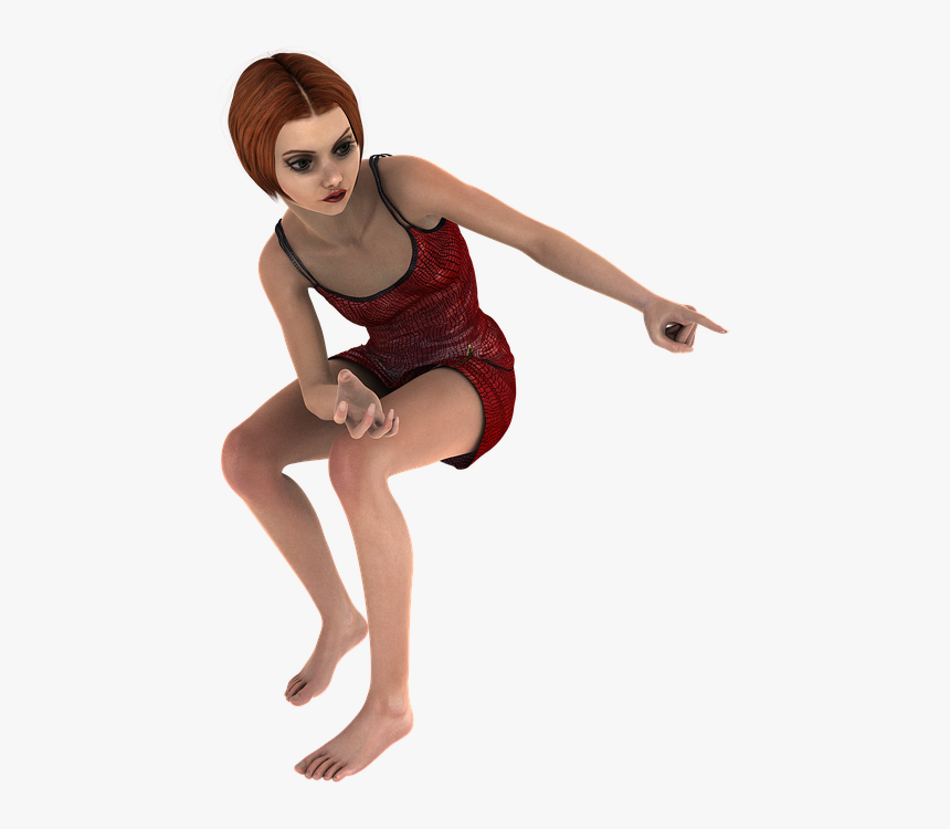 Woman, Girl, Lady, Sitting, 3d, Render - Girl Sitting 3d Render, HD Png Download