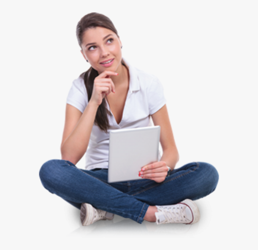 Thinking Woman Png Free Download - Transparent Background Thinking Girl