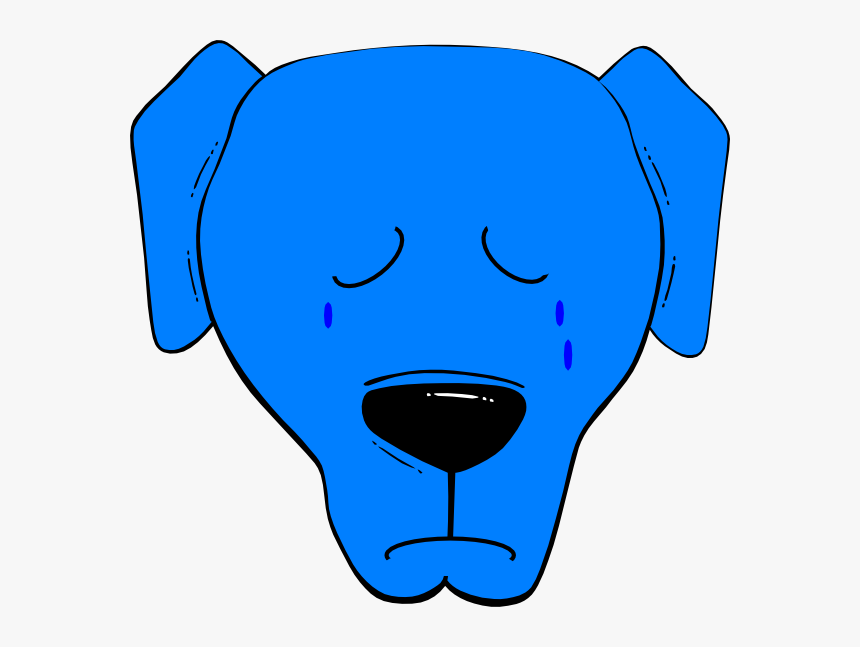 Blue Sad Svg Clip Arts - Cartoon Dog Face, HD Png Download