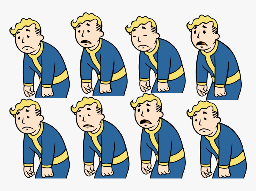 Boy Sad Png - Fallout Vault Boy Sad, Transparent Png