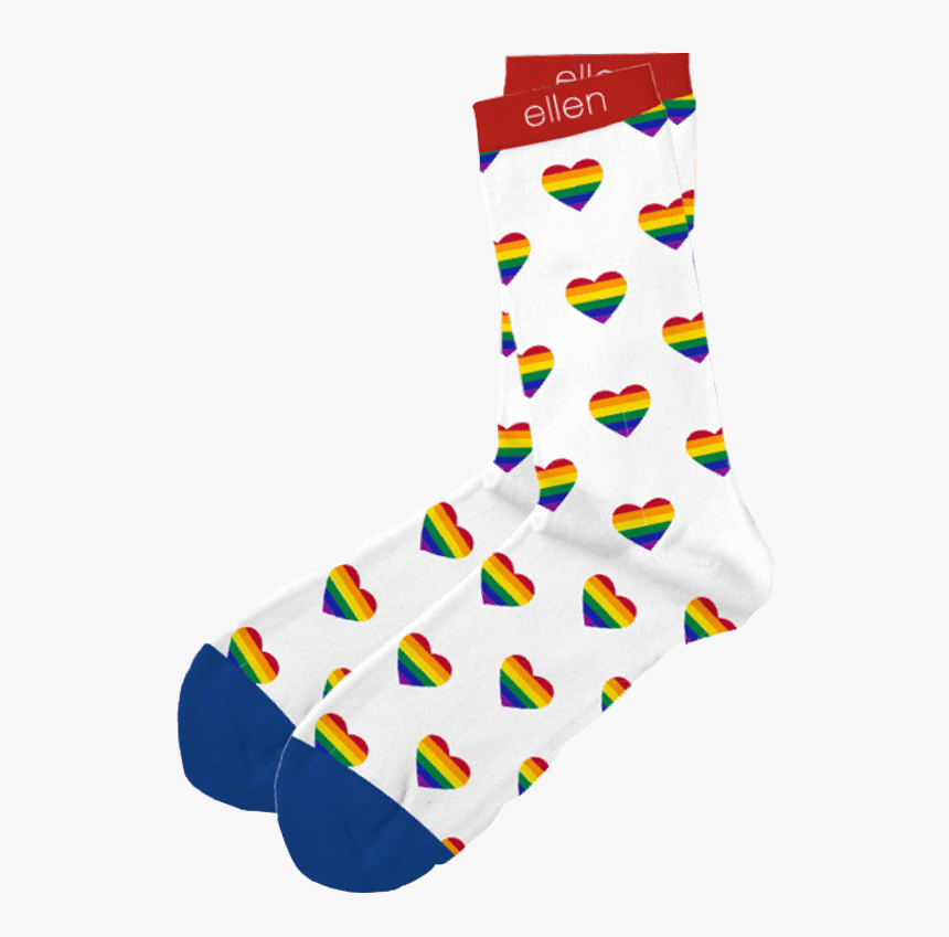 Ellen Degeneres Show Rainbow Heart Socks Png Free Library - Sock, Transparent Png