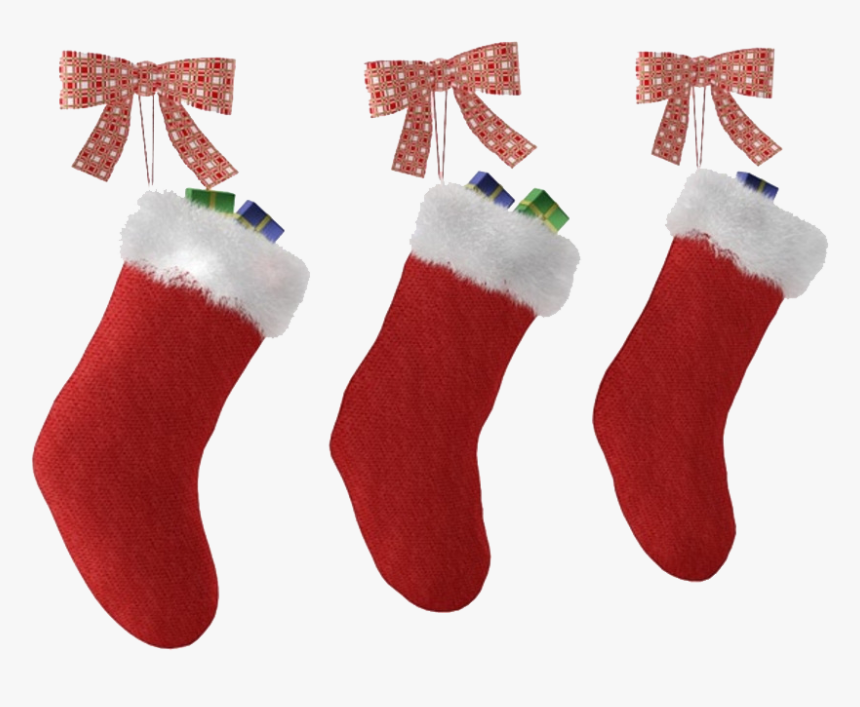 Christmas Stocking Santa Claus Sock - Christmas Gifts In Socks, HD Png Download