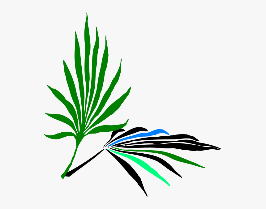 Leaves Clip Art At - Palm Frond Clip Art, HD Png Download