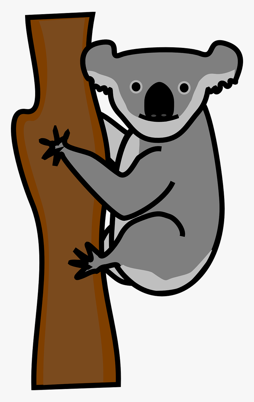 Koala Bear Clipart Tree Clipart - Koala Clip Art Black And White, HD Png Download