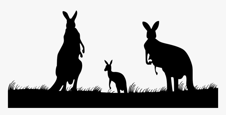 Koala Red Kangaroo Clip Art - Kangaroo Family Silhouette, HD Png Download