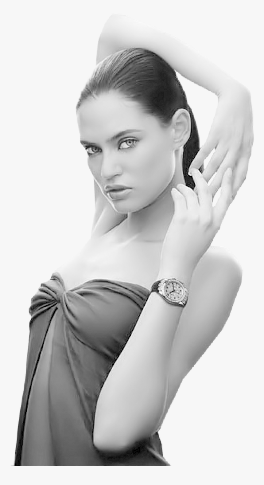 Free Black Hair Model Png - Rolex Ad, Transparent Png