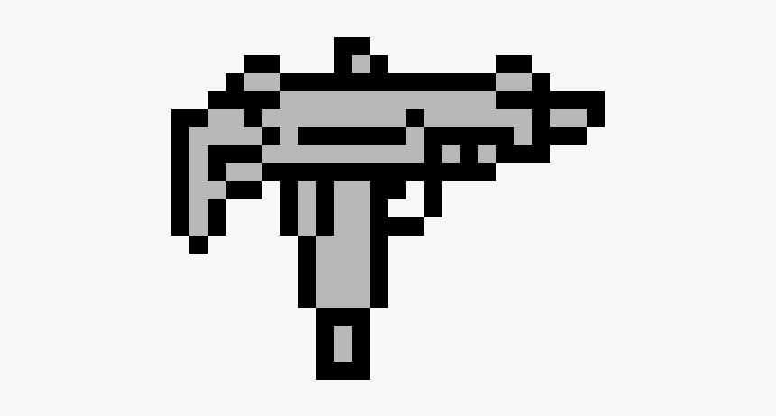Uzi Pixel Art Png, Transparent Png