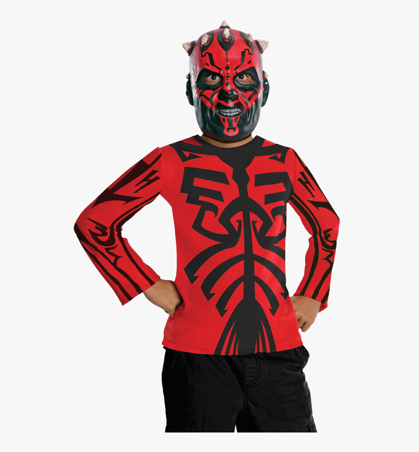 Kids Darth Maul Costume Top And Mask - ハロウィン ダース モール, HD Png Download