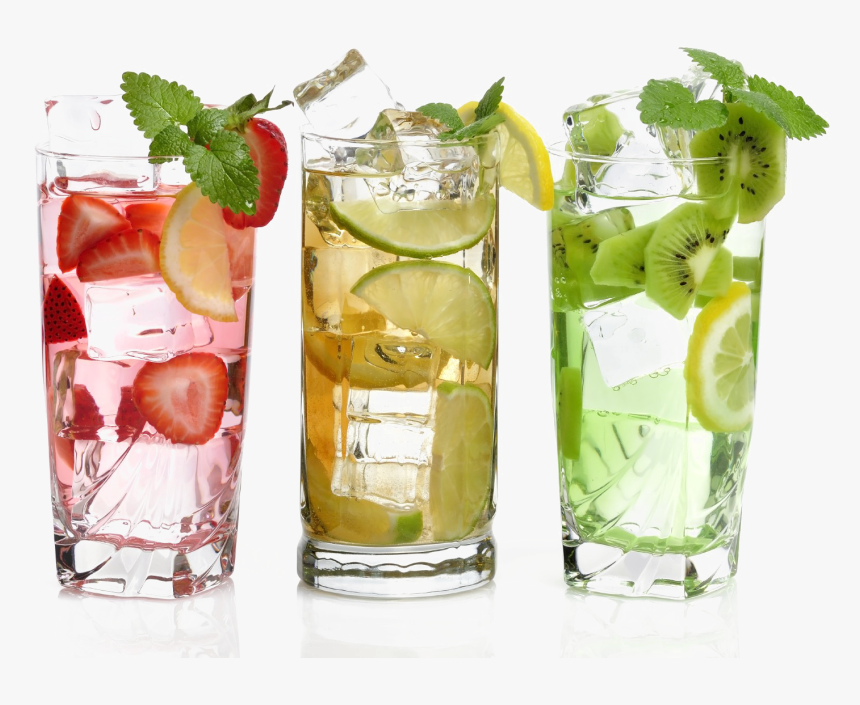 Ice Drink Transparent Png - Flavoured Water In A Glass, Png Download