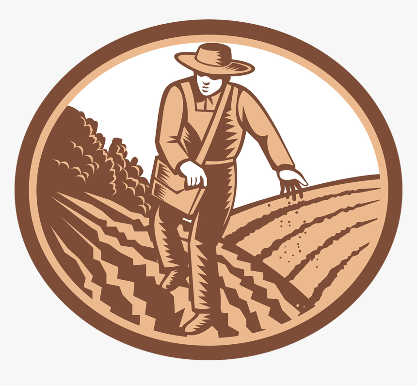The Seeds Of Growth - Farmer Sowing Seeds Woodcut, HD Png Download