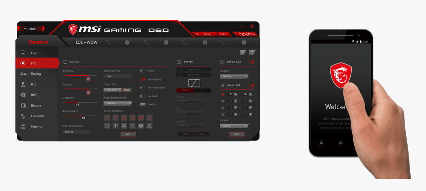 Gaming Osd Screen - Smartphone, HD Png Download