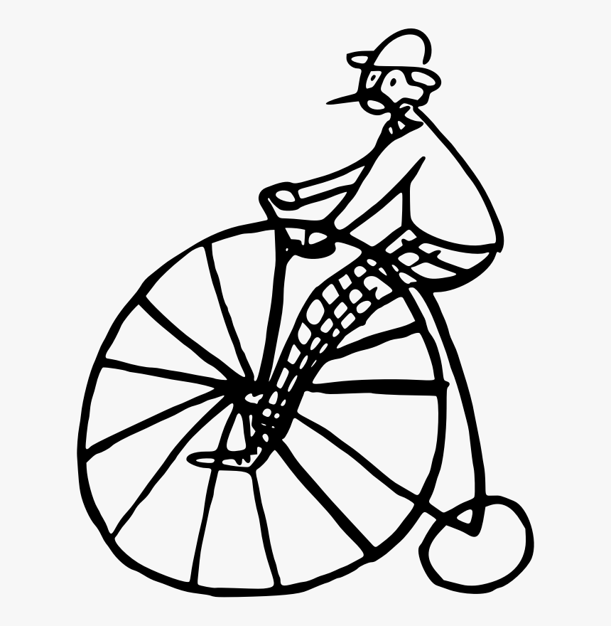Penny Farthing - Line Drawing Of A Penny Farthing, HD Png Download
