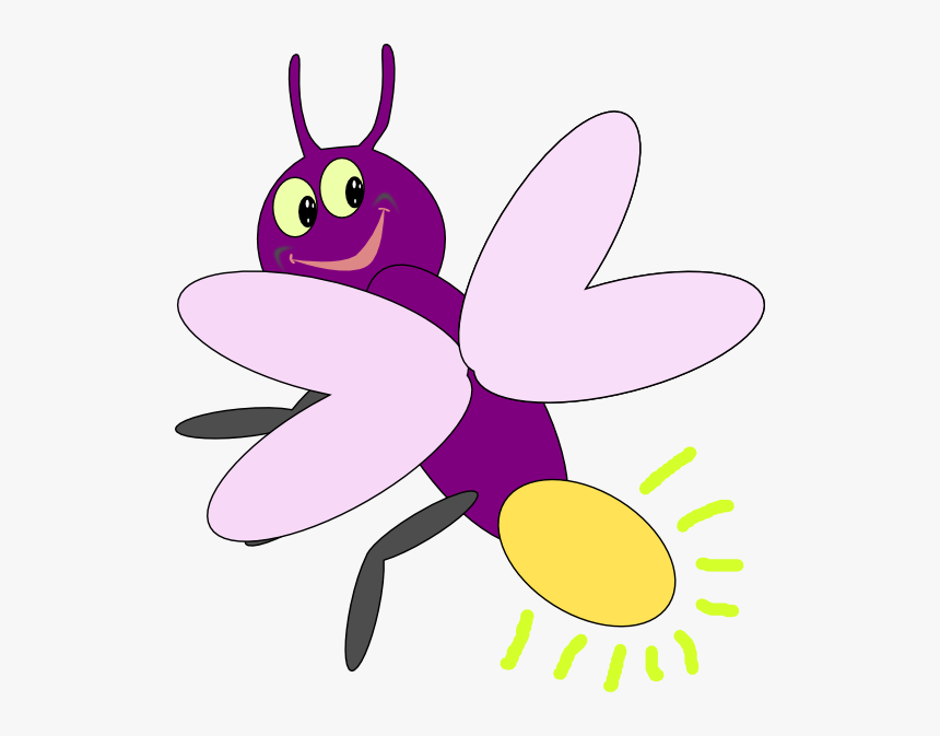 Purple Clip Art At - Lightning Bug Clip Art, HD Png Download
