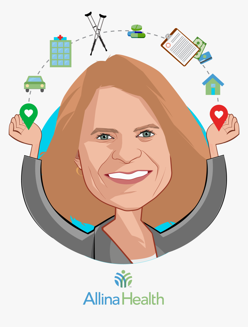 Overlay Caricature Of Penny Wheeler, Md, Who Is Speaking - Allina Health, HD Png Download