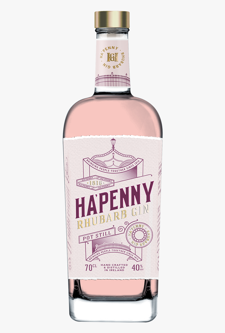 Hapenny Rhuhbarb Gin Bottle - Ha Penny Rhubarb Gin, HD Png Download