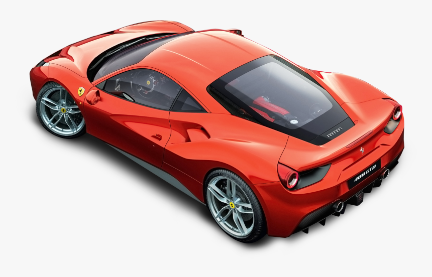 Red Ferrari Top Car Png - Ferrari 488 Top View, Transparent Png