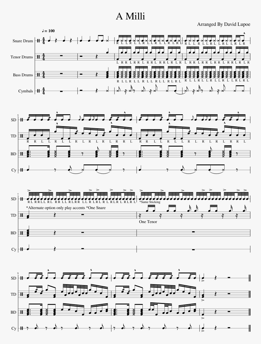 A Milli Cadence-lil Wayne - Virtuous Pope Piano Sheet Music, HD Png Download