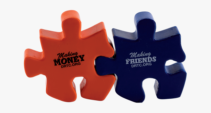 An Orange And A Blue Puzzle Piece Linked Together - Puzzle Piece, HD Png Download