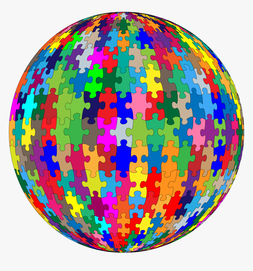 Multicolored Jigsaw Puzzle Pieces Sphere Clip Arts - Multi Colored Puzzle Pieces, HD Png Download