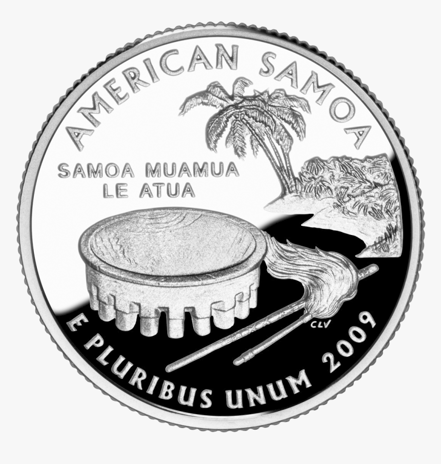 Coin Clipart Outline - State Quarter American Samoa, HD Png Download