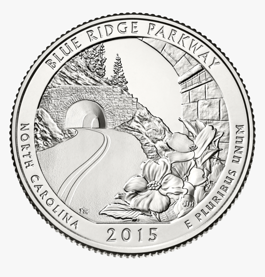 Blue Ridge Parkway Quarter Denver Mint United States - Blue Ridge Parkway Quarter, HD Png Download
