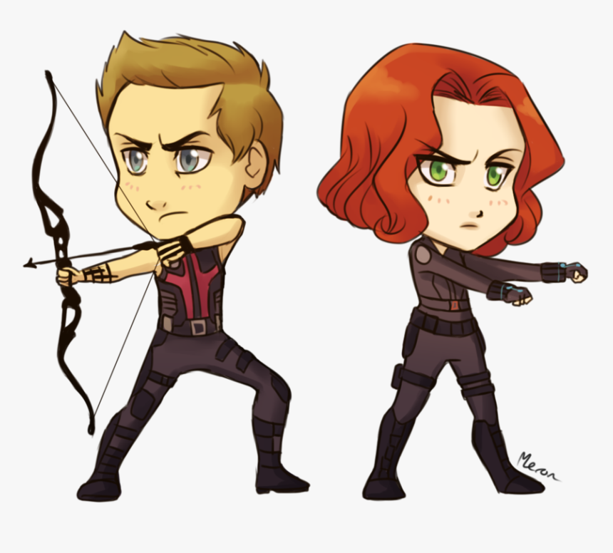 Hawkeye And Black Widow Chibi, HD Png Download