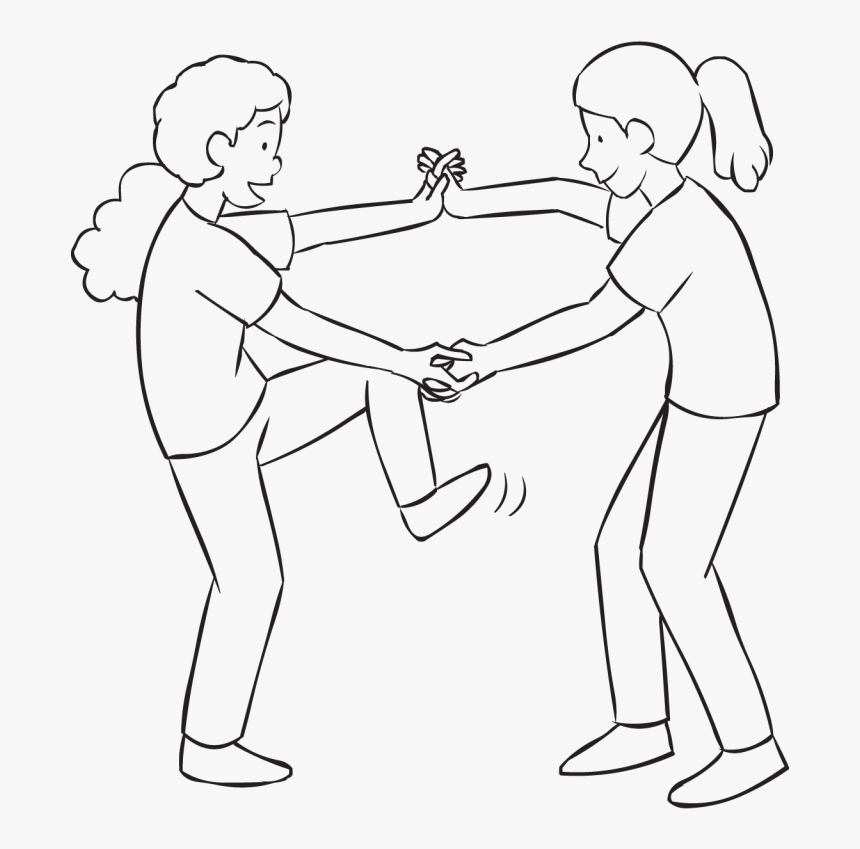 Transparent Holding Hands Png - Line Art, Png Download