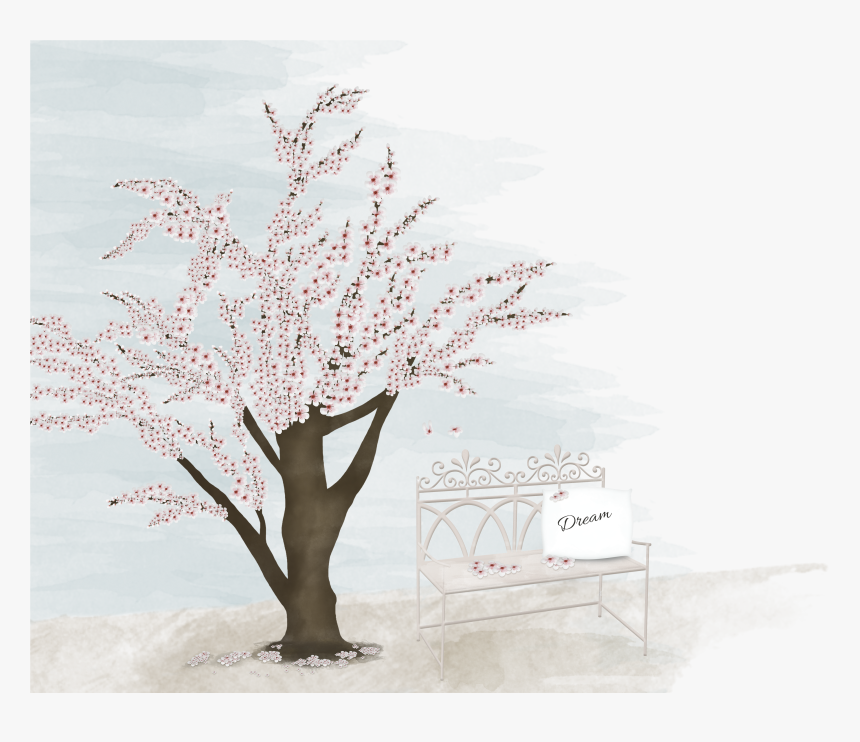 Blooming Cherry Tree1 - Floral Design, HD Png Download