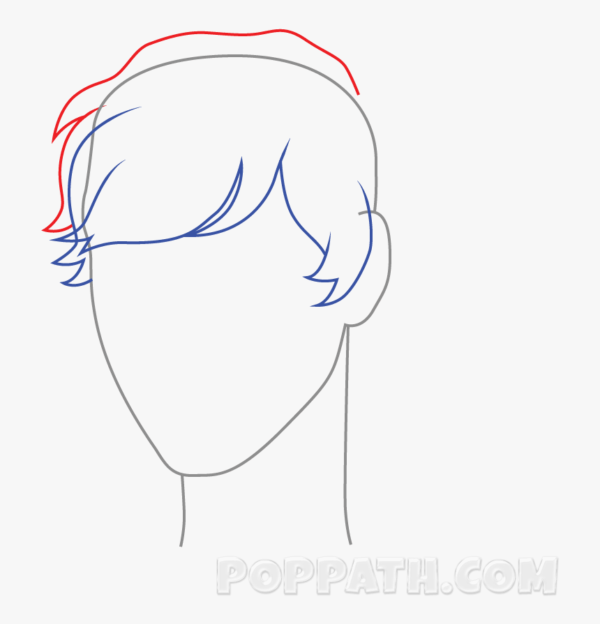 Transparent Man Hair Png - Sketch, Png Download