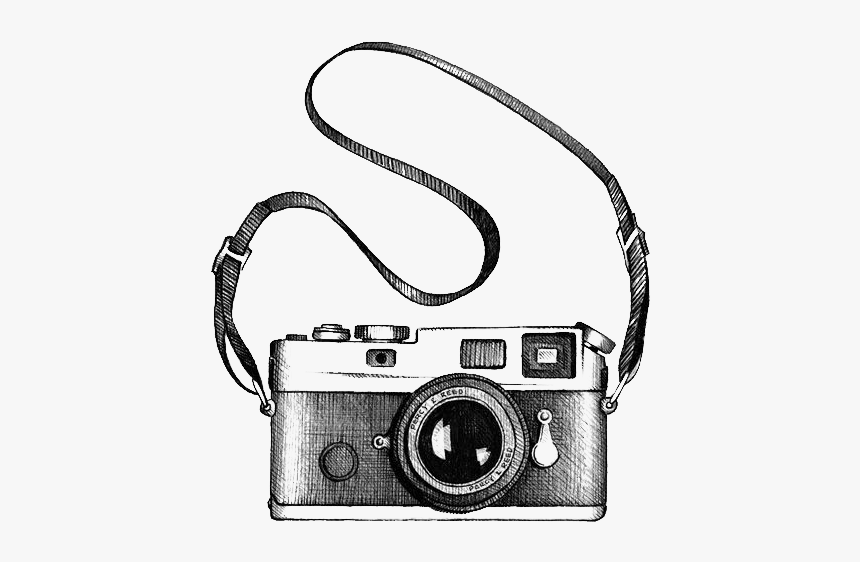 Drawing Photography Clip Art - Black And White Camera Drawing, HD Png Download