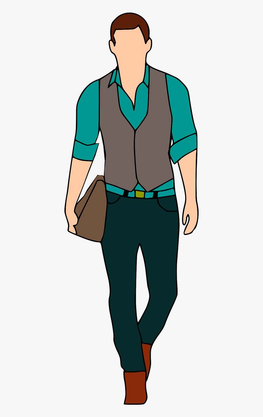 Man Walking To Work Free Picture - Men Fashion Vector Png, Transparent Png