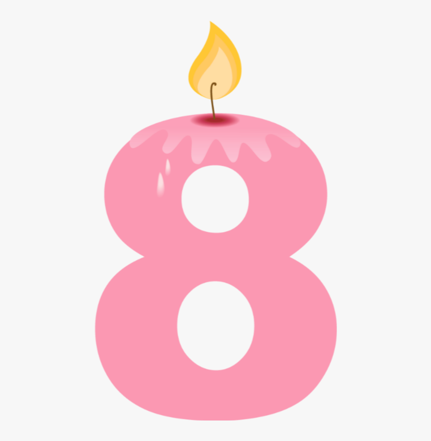 #ftestickers #candle #birthday #8 #pink - 8 Birthday Candle Png, Transparent Png