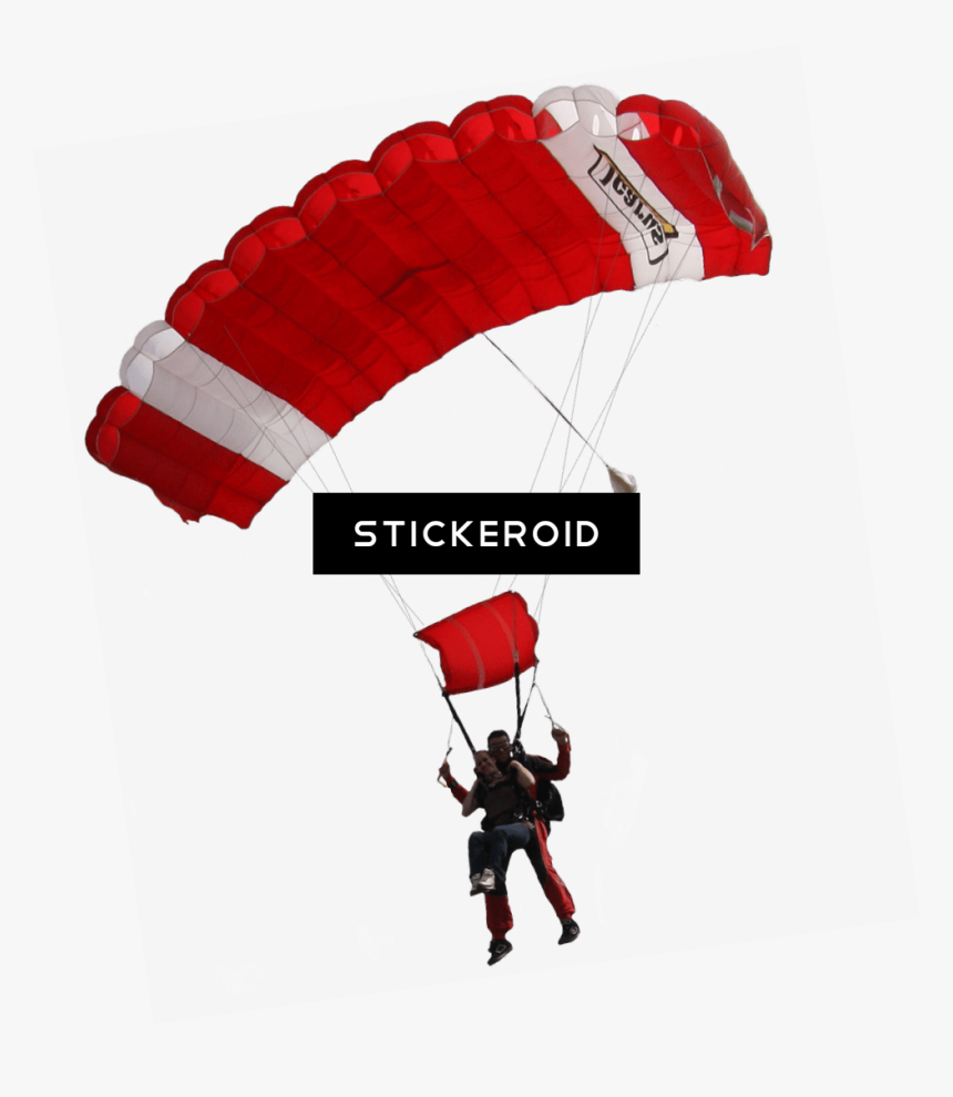 Red And White Parachute , Png Download - Skydiving Png, Transparent Png