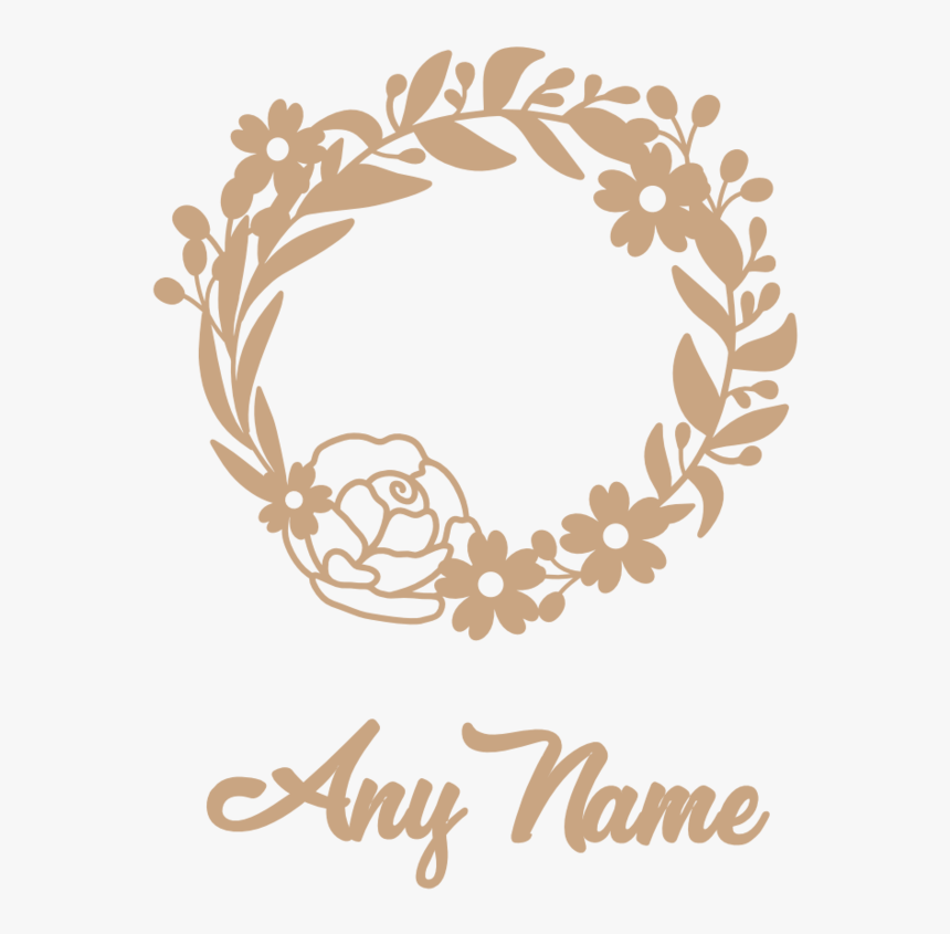 Floral Wreath With Any Name - Flower Wreath Rose Gold, HD Png Download