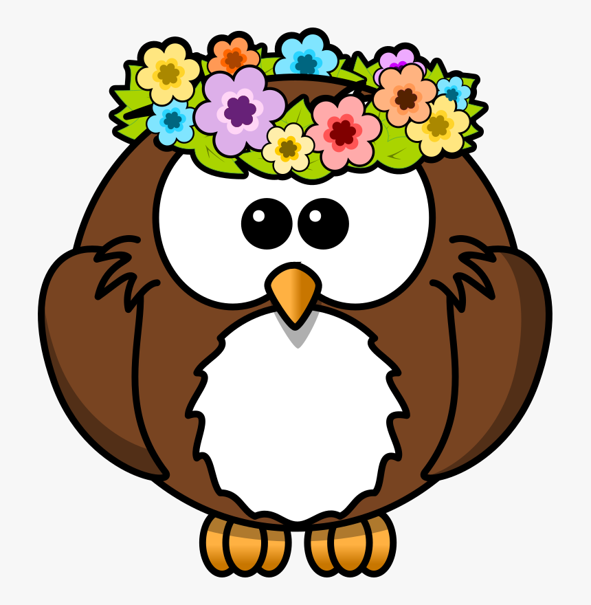 Flower,artwork,tree - Cartoon Owl, HD Png Download